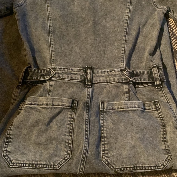 GAP ACID WASH JUMP SUIT DENIM GREY SIZE 2 - Picture 8 of 9